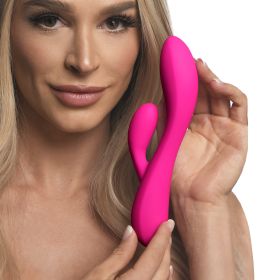 10X Flexible Silicone Rabbit Vibrator (Option: Pink)